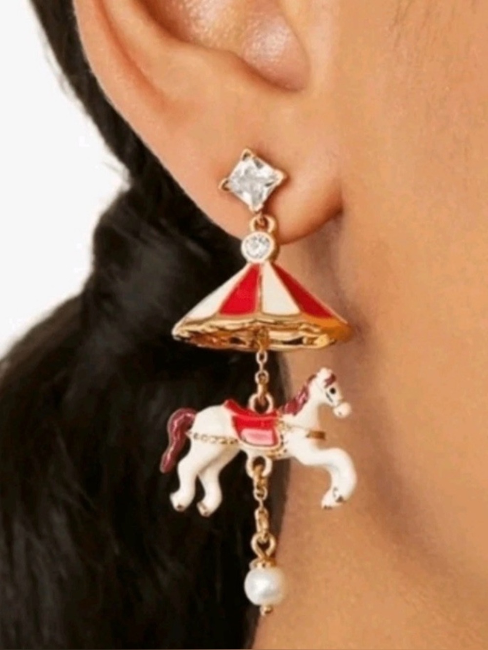 Kate Spade New York Winter Wonderland carousel statement drop earrings